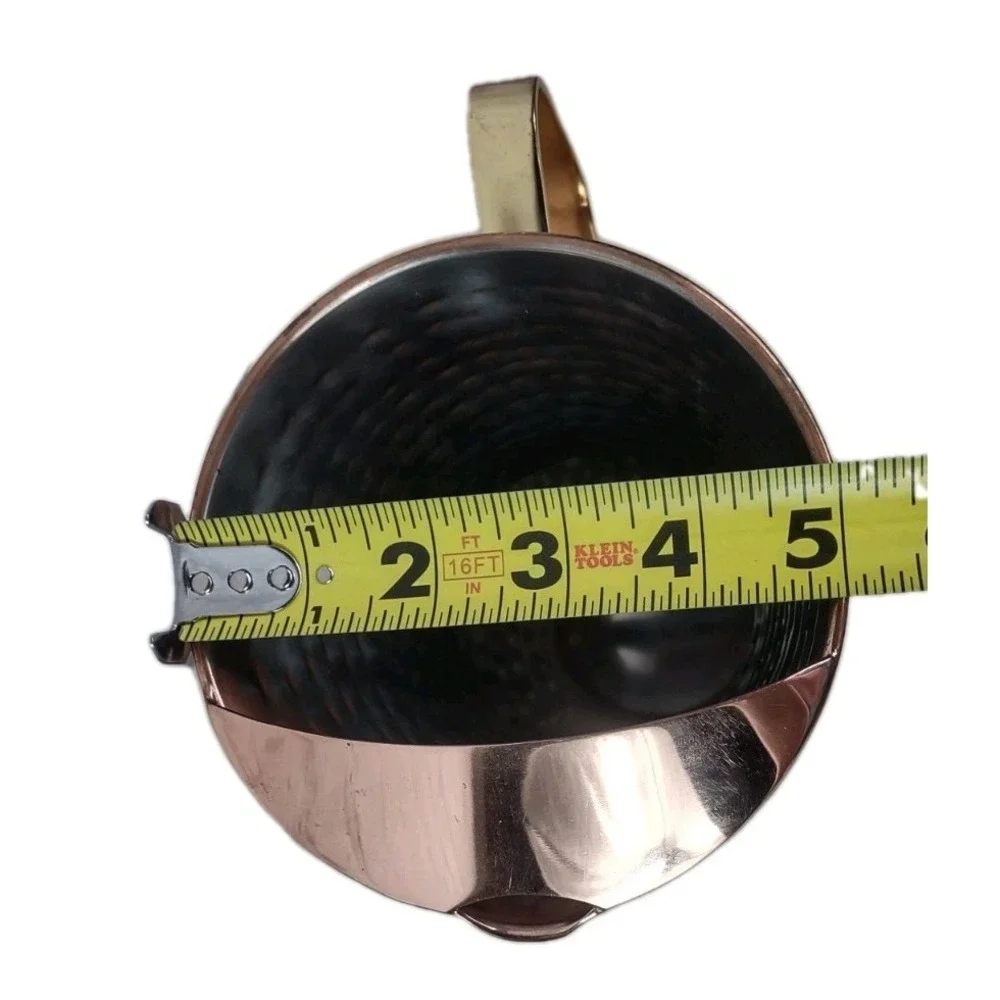 Hammered Copper Plated Pitcher Water Cocktail Decor Brass Handle Napa Style 9.5